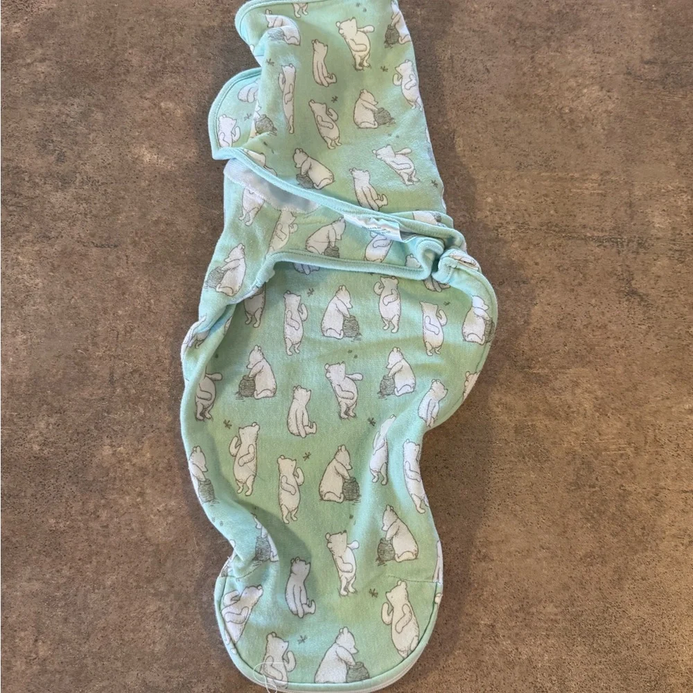 2-Pack Baby Swaddle Wraps - Green & Cream Bear Prints Infant 0-3m